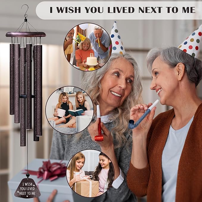 Best Friend Birthday Gifts for Women 32” Wind Chimes, Friendship Bestie Gifts for Women, Sister Birthday Gift, Wind Chimes for Best Friend Her BFF Sister Bestie Mom Daughter