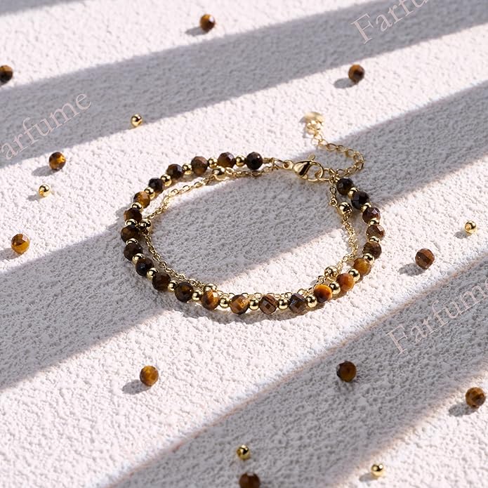 Farfume Crystal Bracelet Beaded Bracelets for Women 4mm Natural Stone Beads Gemstone Handmade Anxiety Jewelry Gifts