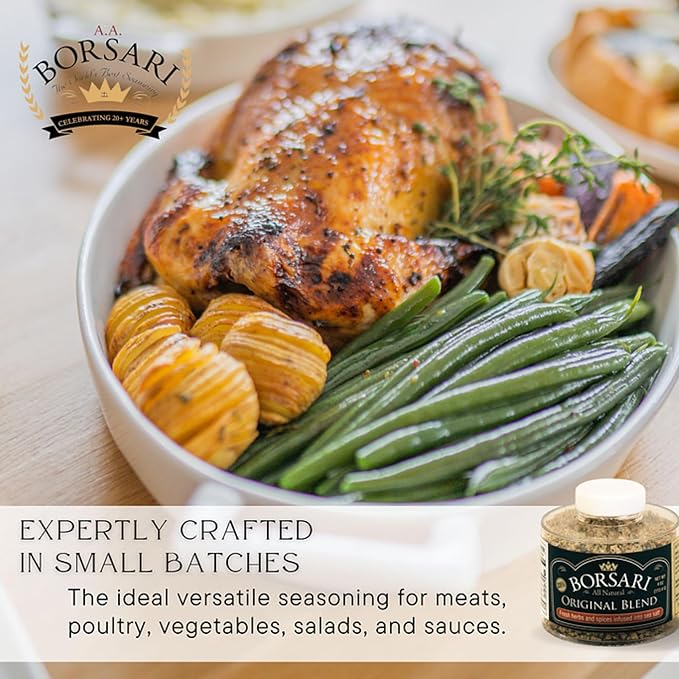 Borsari Original Seasoning Salt - Seasoned Salt Blend - Gourmet Seasonings With Herbs and Spices - All Natural Seasoning Blend for Cooking (Original 4 oz, Pack of 1)
