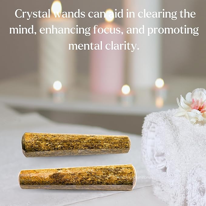 Amazing Gemstone Bronzite Crystal Wand Massage Stick - Pelvic Wand Gua Sha for Adults - Crystals and Healing Stones Massage Wands for Adults Gifts (Smooth)