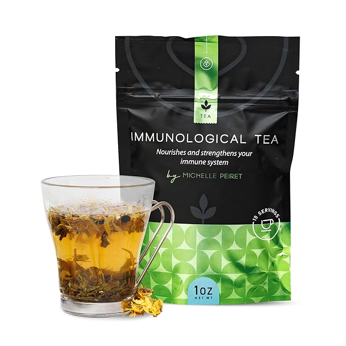 Michelle Peiret Immunity Tea, Natural Green Tea, Premium Blend for Immune System Support, Antioxidant-Rich Rooibos Tea, EGCG Source, 15 Servings