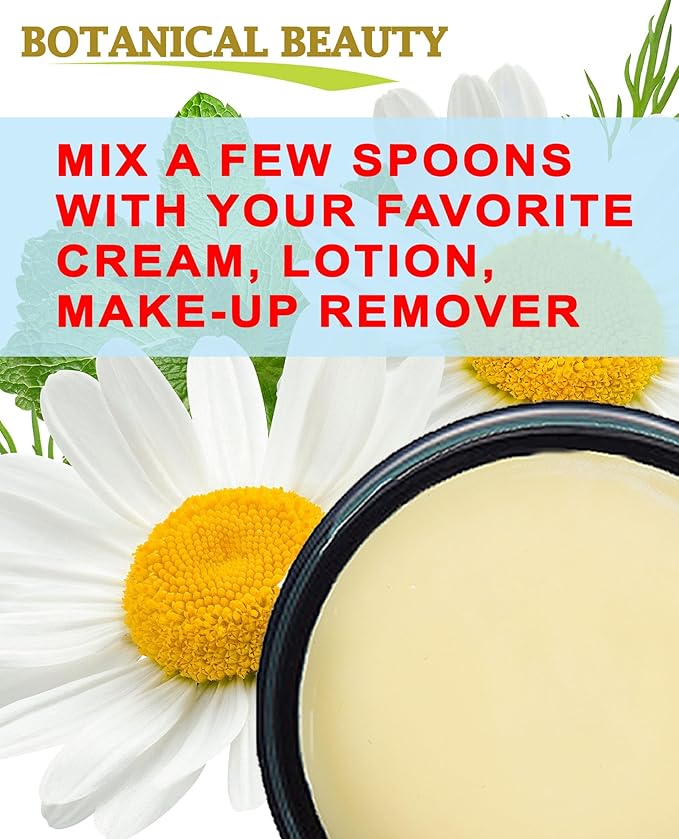 Botanical Beauty CHAMOMILE OIL BUTTER 100% Pure Natural Virgin Unrefined RAW for FACE, SKIN, BODY, DAMAGED HAIR, NAILS. Chamomile Roman Essential Oil and Coconut Oil (8 Fl Oz)