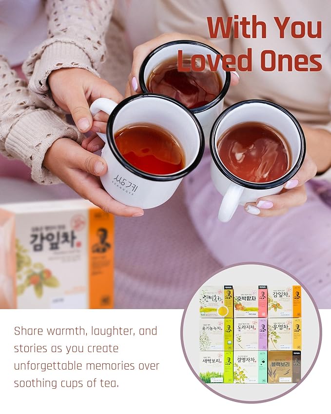 Ssanggye Pumpkin & Red Bean Tea 1.0g x 40 Teabags, Premiun Korean Herbal Tea Hot Cold Soft Deep Savory Taste Sweet Nutty for 4 SeasonsK-Food Daily Drink Made in Korea