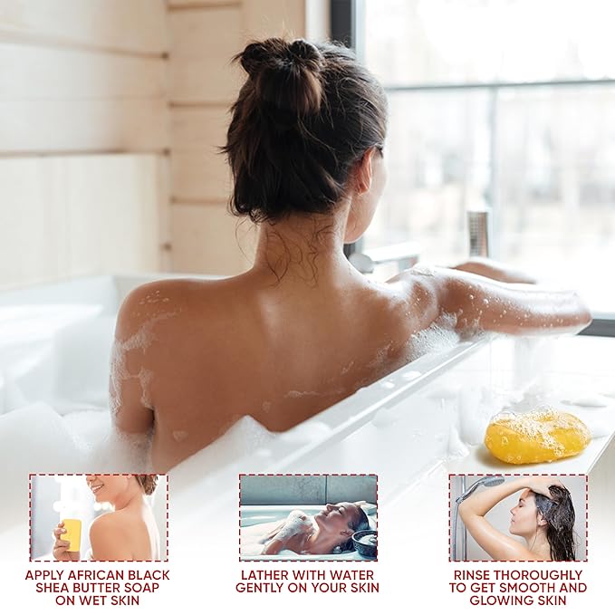 HERBOGANIC African black soap with Shea butter Herbal Soap | Pack of 6 of 5oz soap Bar | Ideal for Men and Women, Soothing and Nourishing Soap for Moisturization