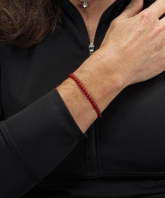 Cherry Tree Collection - Small, Medium, Large Sizes - Gemstone Beaded Bracelets For Women and Men - 4mm Round Beads