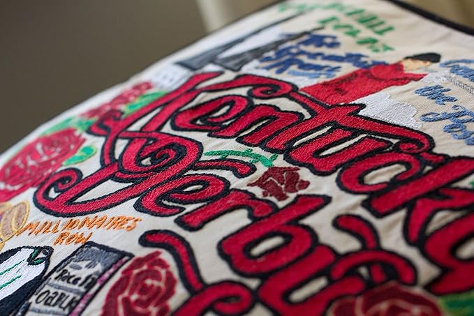 Catstudio Kentucky Derby Embroidered Decorative Throw Pillow