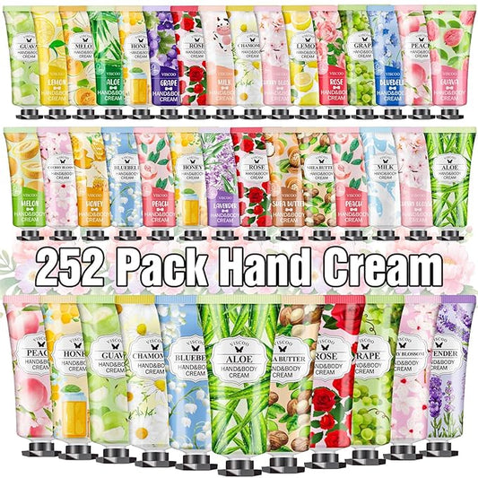 252 Pack Hand Cream Gifts Set for Women,Mini Moisturizing Hand Lotion Travel Size for Dry Cracked Hands,Bulk Hand Lotion for Birthday Gifts for Women,Bridesmaid Gifts,Thank You Gifts