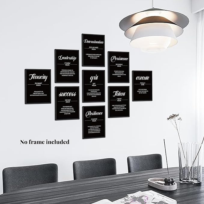 9 Pieces Motivational Wall Decor Poster Prints for Classroom - Unframed Inspirational Sayings Wall Art, Daily Positive Affirmations for Office Classroom Bedroom Dorm or Teen Room Decor 8x10 inch