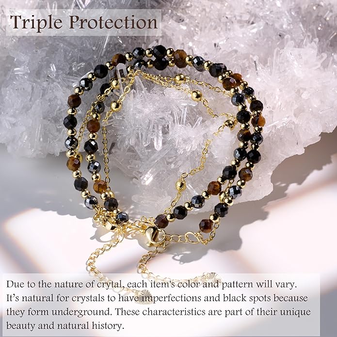 Farfume Crystal Bracelet Beaded Bracelets for Women 4mm Natural Stone Beads Gemstone Handmade Anxiety Jewelry Gifts