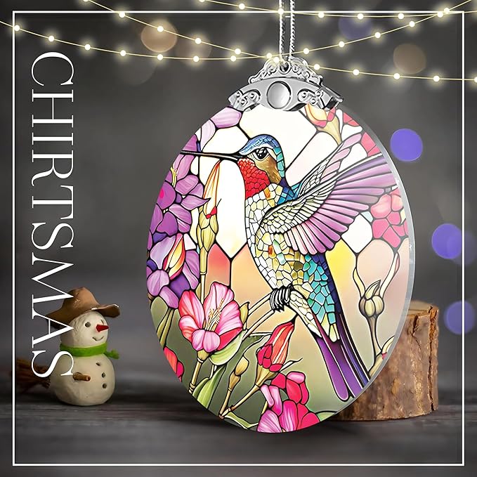 Hummingbird Ornament, 4 Inch Acrylic Ornament Art, Hummingbirds Christmas Ornament, Hummingbird Gifts, Hummingbirds Gifts for Women, 2025 Christmas Ornament