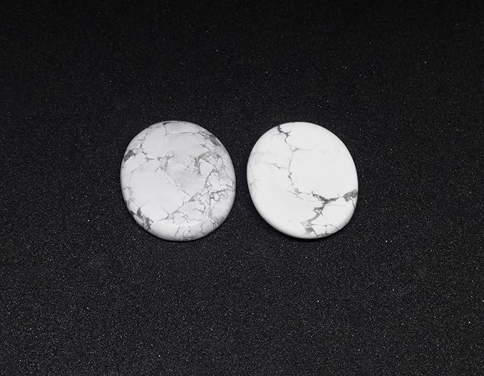 L PEDRA & CRYSTAL Worry Stone A Handheld Comfort to Ease Stress, Enhance Focus, and Promote Inner Peace (Howlite Worry Stone)