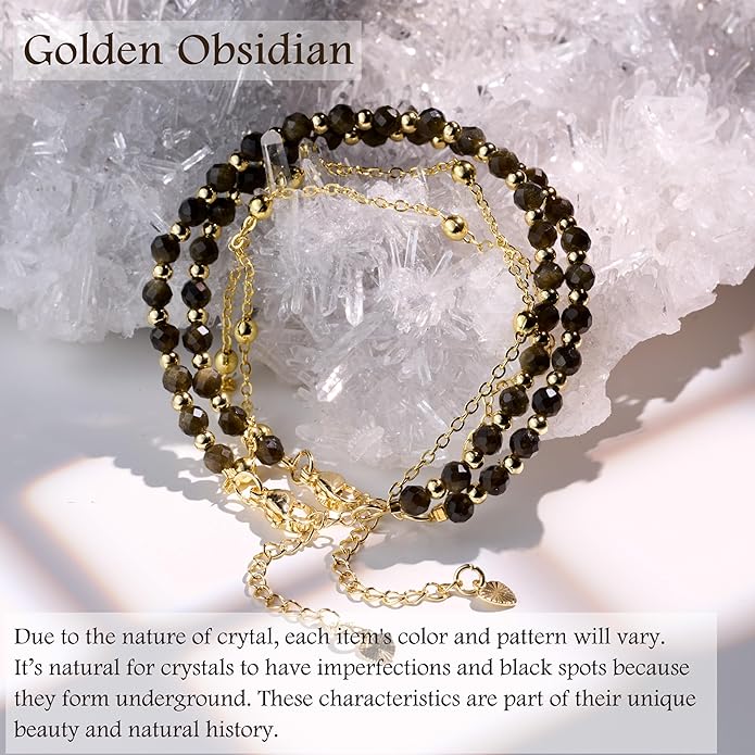 Farfume Crystal Bracelet Beaded Bracelets for Women 4mm Natural Stone Beads Gemstone Handmade Anxiety Jewelry Gifts