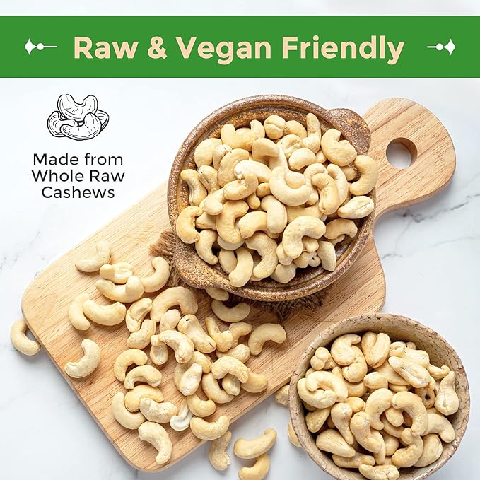 Sincerely Nuts - Raw Cashews Whole and Unsalted | Healthy Snack, Source of Protein | Keto and Paleo Friendly Gourmet Quality Vegan | Cashew Nuts 3(LB) Bag