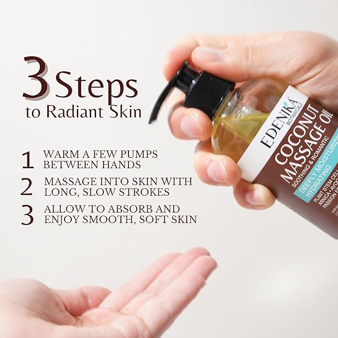 Tropical Coconut Massage Oil for Massage Therapy, Soothing Romantic Massage Oil for Relaxing, Skin Moisturizing & Hydrating, 2-Pack