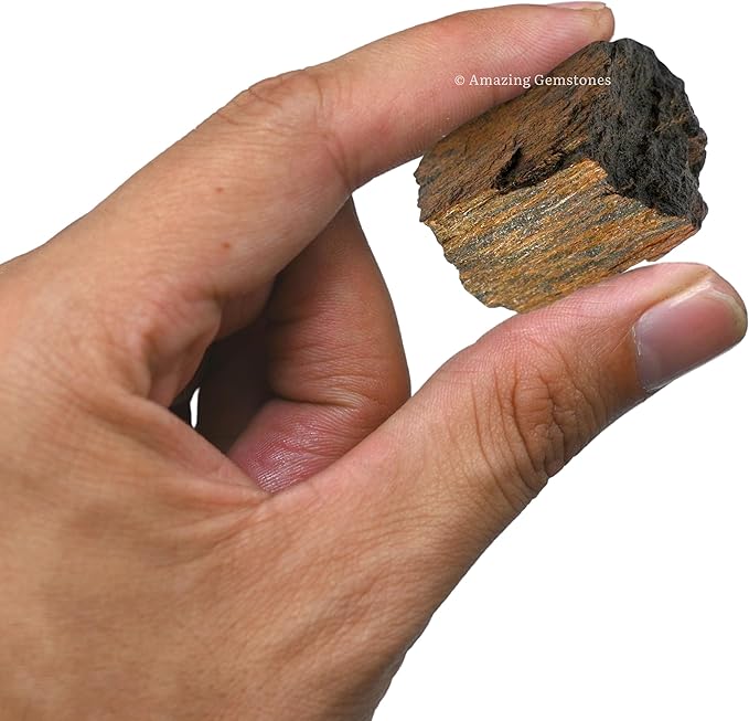 Amazing Gemstone Bronzite Raw Crystals and Healing Stones, Natural Rocks for Tumbling - DIY Raw Stones and Crystals, 2 Pieces