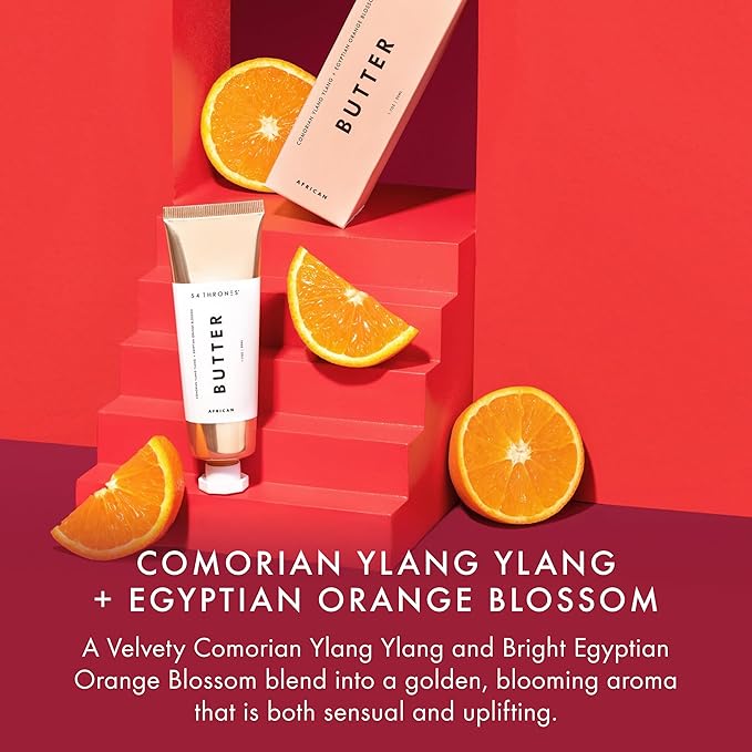 54 Thrones African Beauty Shea Butter, Intensive Dry Skin Support, Moisturizing Body Butter for Women, Moisturizing Body Balm and Cream, Comorian Ylang Ylang + Egyptian Orange Blossom