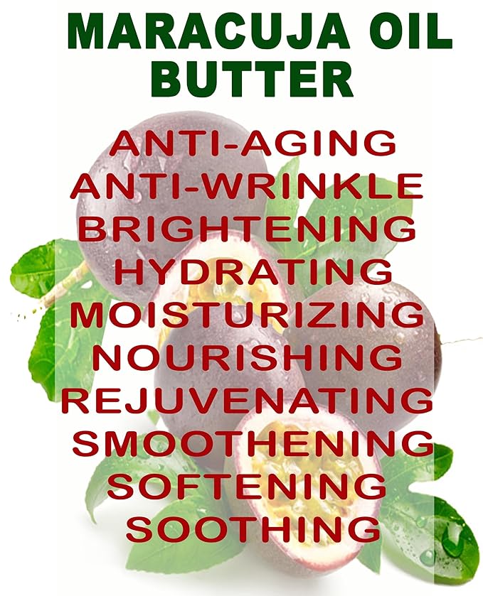 Botanical Beauty MARACUJA OIL BUTTER RAW 100% Pure Natural VIRGIN UNREFINED Cold-Pressed Carrier for Face, Skin, Body, Hair, Lip, Nails. Rich in Vitamin E (16 Fl Oz)