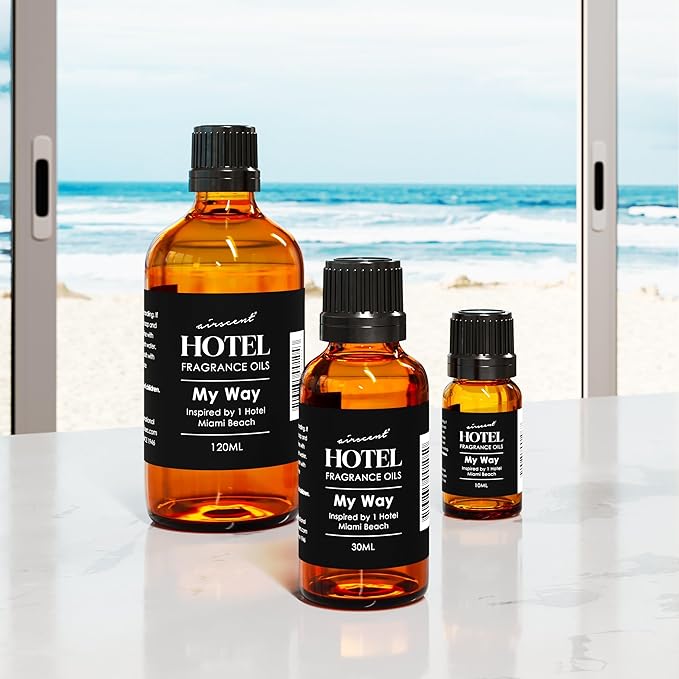 AirScent My Way Diffuser Oil Inspired by The 1 Hotel Miami Scent - Premium My Way Fragrance Oil for Ultrasonic and Waterless Diffusers and Crafting - 120 mL, 4 fl oz Glass Dropper Bottle