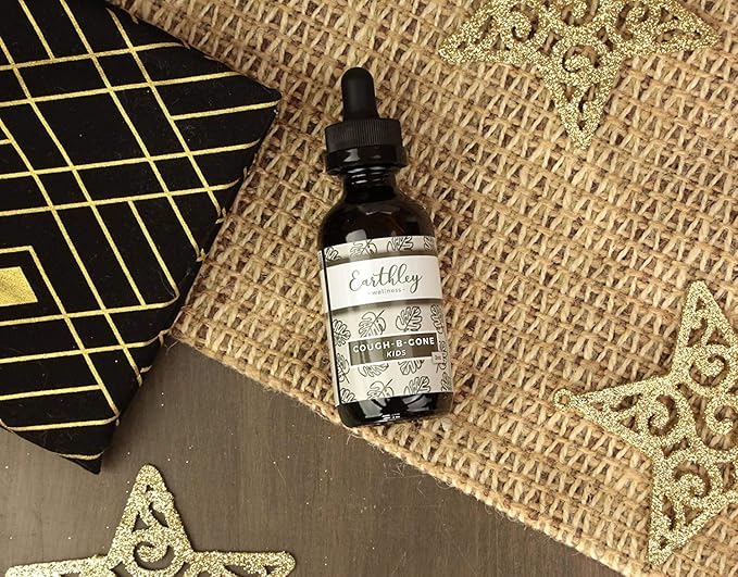 Earthley Wellness, Cough-B-Gone, Natural Herbal Formula, Cold and Cough Remedy, Removes Extra Mucus, Soothes Sore Throats, Promotes Lung Health, and Detoxification, Cough Be Gone (2oz, Original)