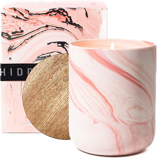Hidden Label Scented Soy Candles, Large Candle 12oz Japanese Cherry Blossom Ceramic Jar Lava Collection, Gorgeous Gifts for Birthday Thanksgiving Christmas