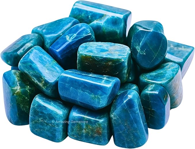 Amazing Gemstone Apatite Crystals and Healing Stones Tumbled - 1 oz, Natural Healing Stones for Energy Balance, Stress Relief - Premium Polished Gems Rocks for Meditation & Wellness
