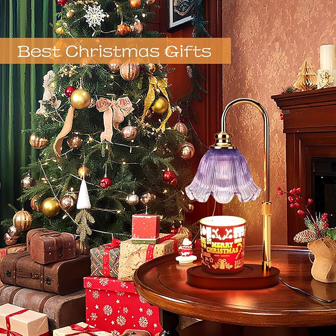 Adjustable Candle Warmer Lamp with Timer: Wax Warmer for Scented Wax Gifts for Women - Birthday Gifts for Women fits All Candle Jar, House Warming Gifts New Home Decor (Purple)