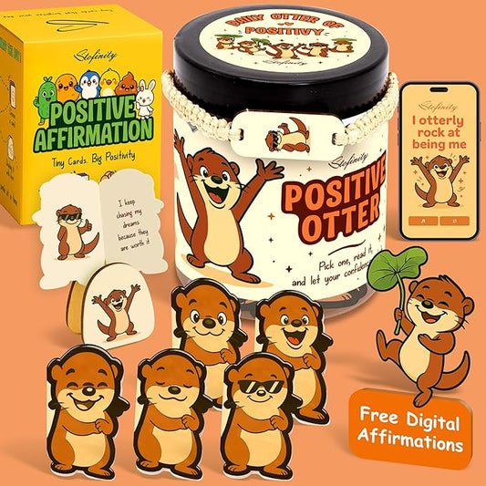 Positive Otter Gifts For Otter Lovers - Daily Affirmation Cards For Women Friend, Emotional Support Coworker Birthday Gift For Men, Mental Health Encouragement Inspirational Teen Girl Gifts