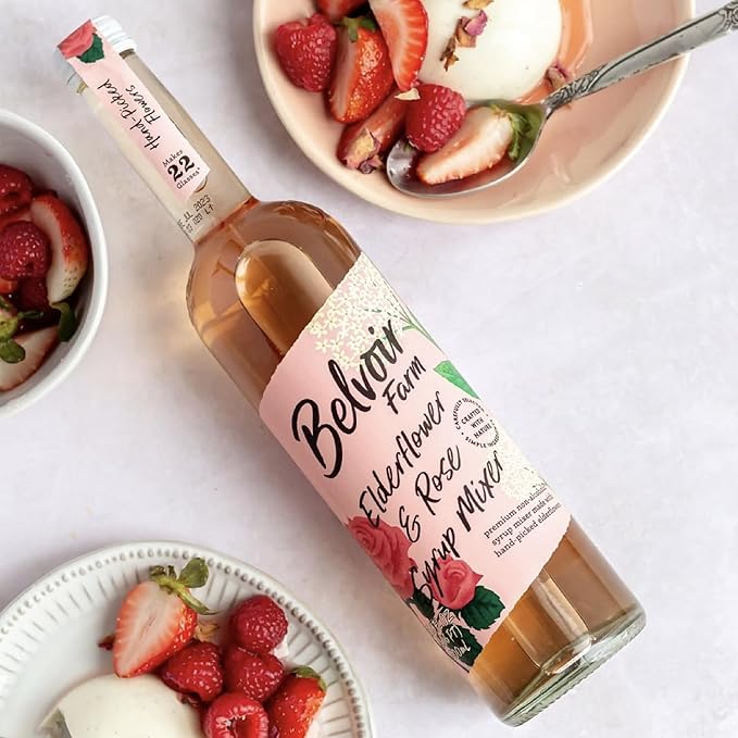 Belvoir Elderflower & Rose Cordial 500ml (Elderflower & Rose, Pack Of 1) – Floral Drink Mix, Made with Natural Elderflower and Rose Extracts, Perfect for Cocktails and Refreshing Drinks