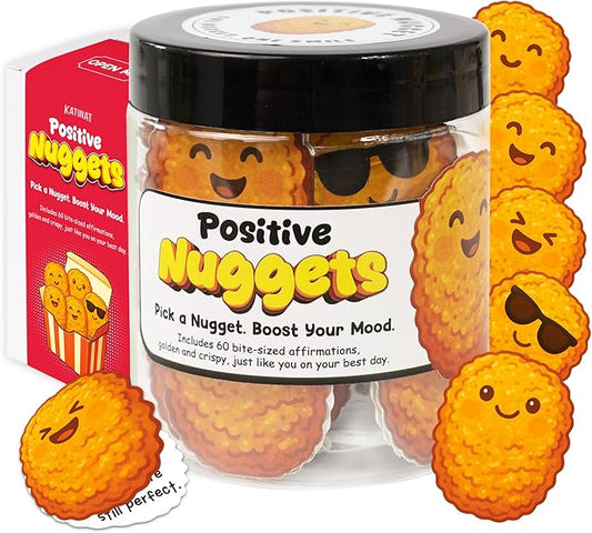 Emotional Supports Chicken Nuggets Jar, 60 Positive Affirmation Cards, Positive Chicken Nugget Jar, Cute Stuff for Teen Girls, Back to School Gift for Teens, Teens Home Room Decor