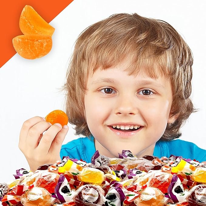 Bonelle Italian Fruit Jelly Candy - 1 Pound Bulk Bag (Approx 60 Pieces), Italian Candy, Jelly Candies Gluten Free & Vegan Individually Wrapped Treats