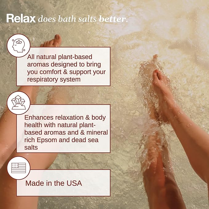 Relax Spa & Bath, Epsom & Dead Sea Salts, Aromatherapy Bath Salts for Hot Tub, Bath, or Spa, Infused with Magnesium, White Musk Vanilla Jasmine