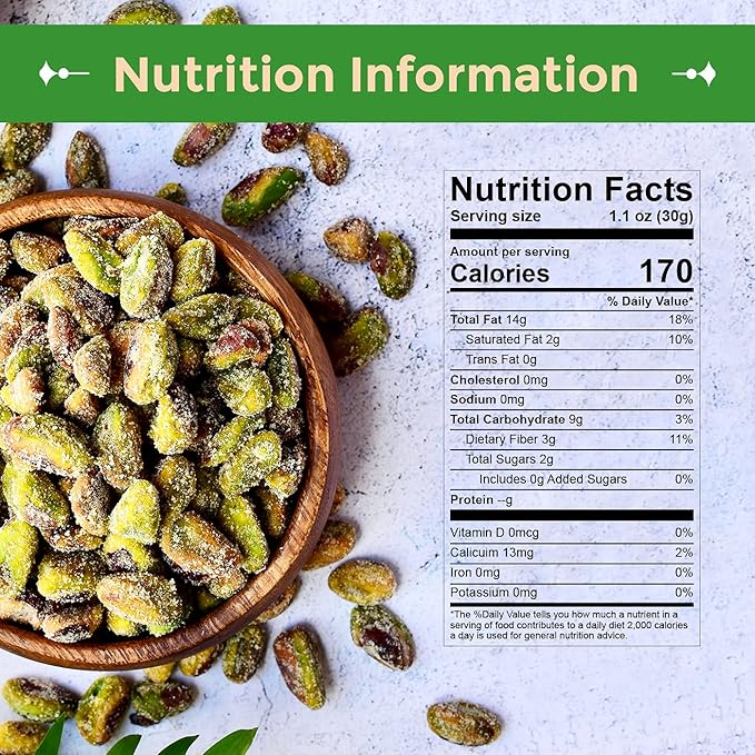 Sincerely Nuts Pistachios Roasted and Salted Kernels No Shell Healthy Snacks for Kids and Adults Shelled Convenient Snack Gourmet Flavor Vegan, Kosher Gluten Free. 1 LB Bag