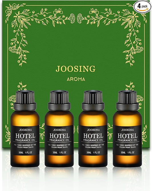 Hotel Diffuser Oils Gift Set, Joosing Hotel Scent Essential Oils d 4 x 30ml Large Bottles (4 Fl Oz Total), Premium Fragrance Oil No. 10001The Westin for Le Labo Aromatherapy Diffusers and Humidifiers