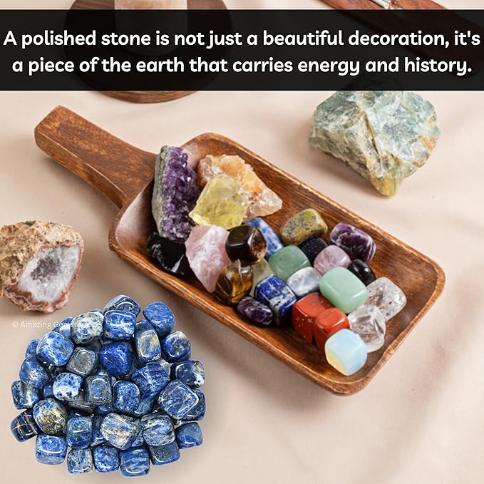 Amazing Gemstone Sodalite Crystals and Healing Stones Tumbled - 1000+ Carats Sodalite Stone, Natural Healing Stones for Energy Balance, Stress Relief - Polished Gems Rocks