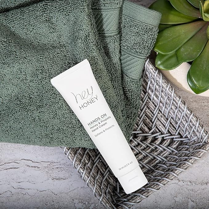 Hey Honey Hand Cream for Extremely Dry Cracked Hands & Elbows - Intensive Elbow Dryness Relief with Shea Butter, Honey & Propolis - Cracked Skin Repair Moisturizer for Dry Skin - Fast Absorbing 2.2 Oz