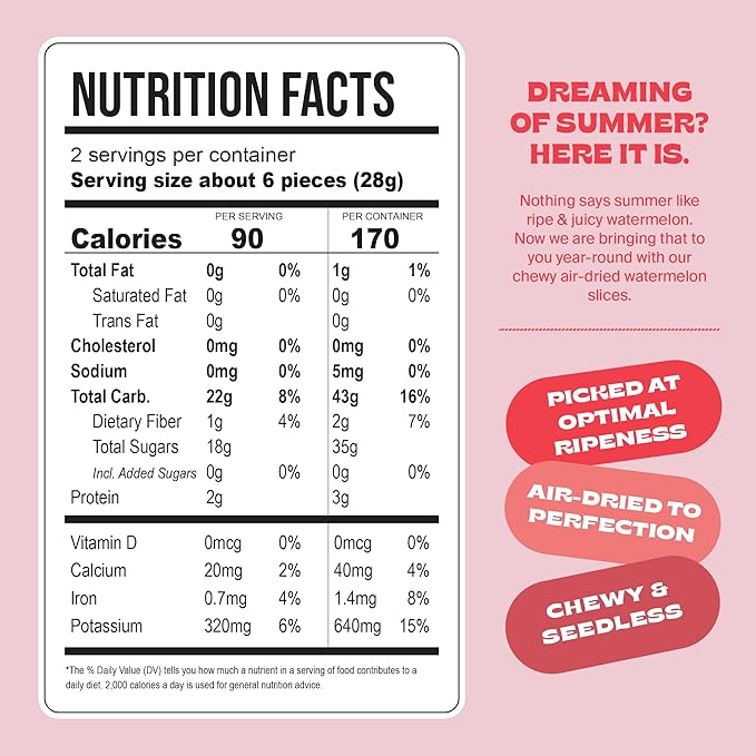 Whitney Jordan Naturals Air-Dried Watermelon Slices | Dried Fruit Snack Made from Real Watermelon | No Sugar Added, Gluten-Free, Vegan, Chewy Fruit for Healthy Snacking On-the-Go | 2 Oz, Pack of 10