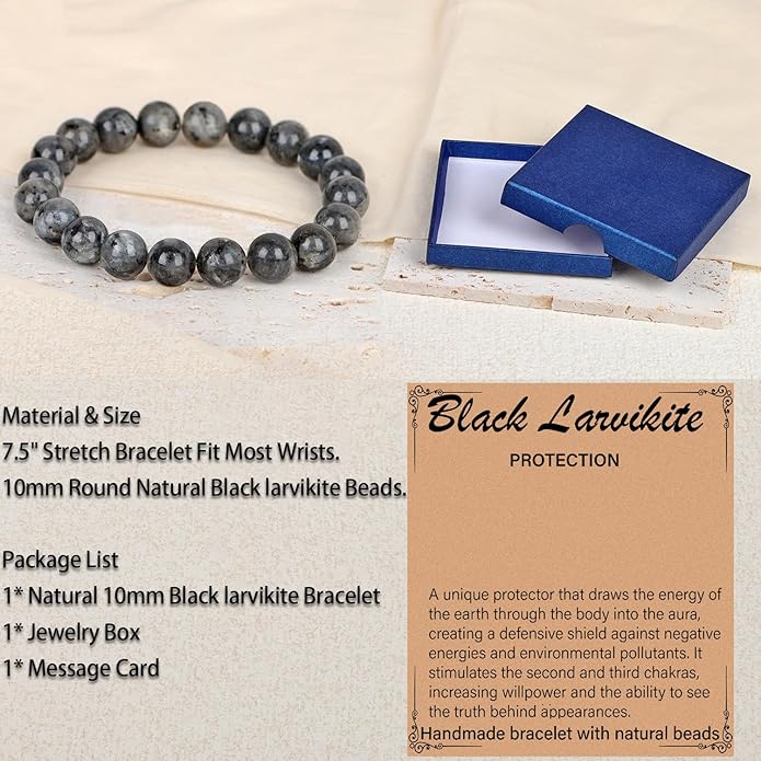 LPBeads Handmade Natural Gemstone Stretch Elastic Bracelet Healing Crystal Round Stone Beads Jewelry Gifts for Women Men