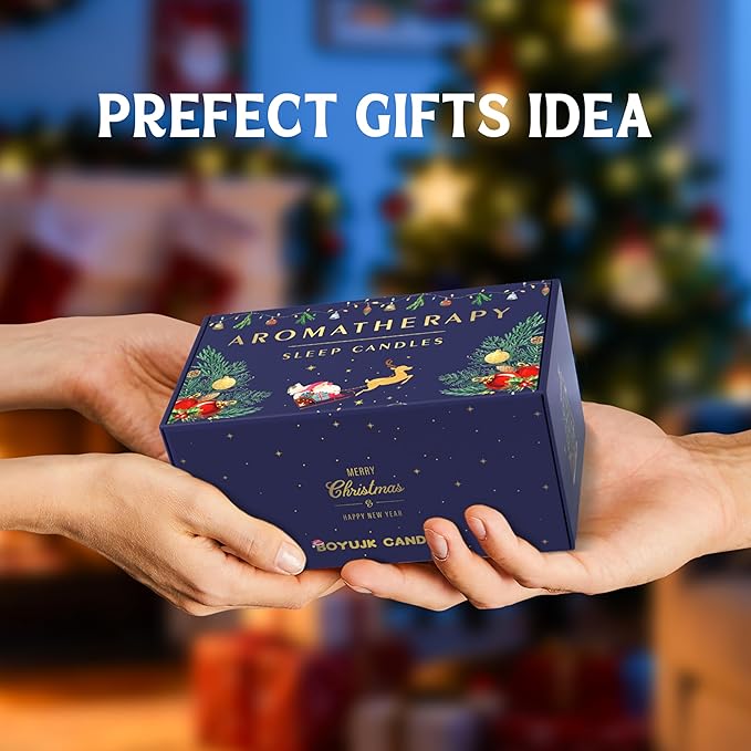 BOYUJK Christmas Candles, Scented Candles Gifts for Women, Scented Candles Gift Set for Her, Christmas Gifts for Women and Men