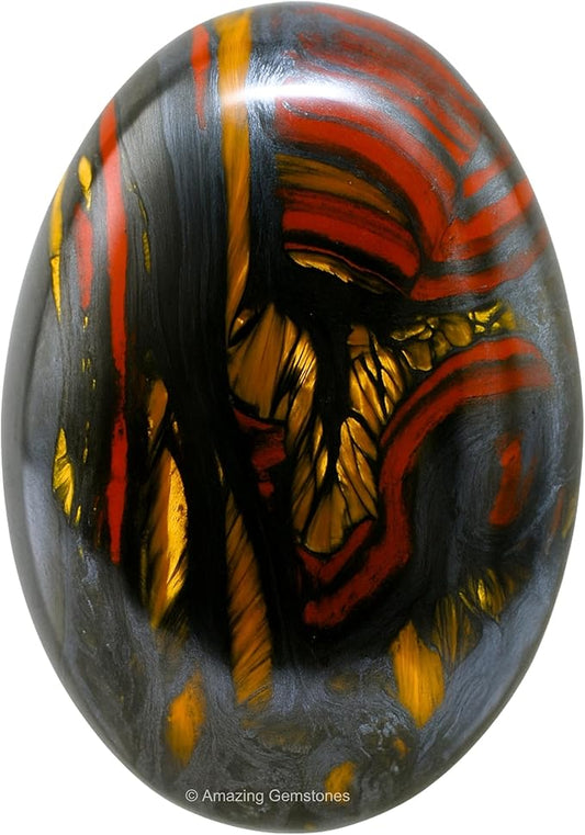 Amazing Gemstone Iron Tiger Eye Crystals and Healing Stones - Large Palm Stone Crystals Piedra - Crystal for Good Luck, Balanced Positive Energy, Meditation - Unique Stocking Stuffers, Gifts for Women