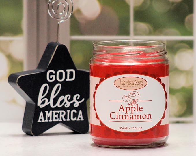 Apple Cinnamon Scented Candles | Amazing Fall Fragrance by Just Makes Scents (12 oz)