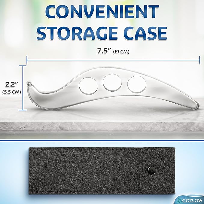 COZLOW Muscle Scraper Tool - Skin Scraping Massage Tool for IASTM Therapy - Deep Tissue Gua Sha for Soft Tissue Mobilization, Fascia & Myofascial Release - Stainless Steel Metal Blade