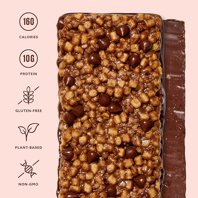 Mezcla Puff Crispy Protein Bars, Gluten Free & Vegan Protein Bars, 10g Protein, Alt for Crispy Rice Treat, Granola Bars & Breakfast Bars, Healthy Snacks for Adults, Hot Chocolate, 12 Pack