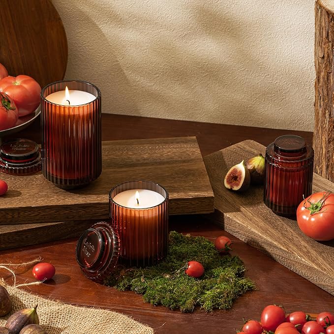 LA JOLIE MUSE Tomato & Vine Candle, Scented Candles for Home, Candle Gifts for Women & Men, Glass Jar Candle, 40 Hours Burning Time, 7oz
