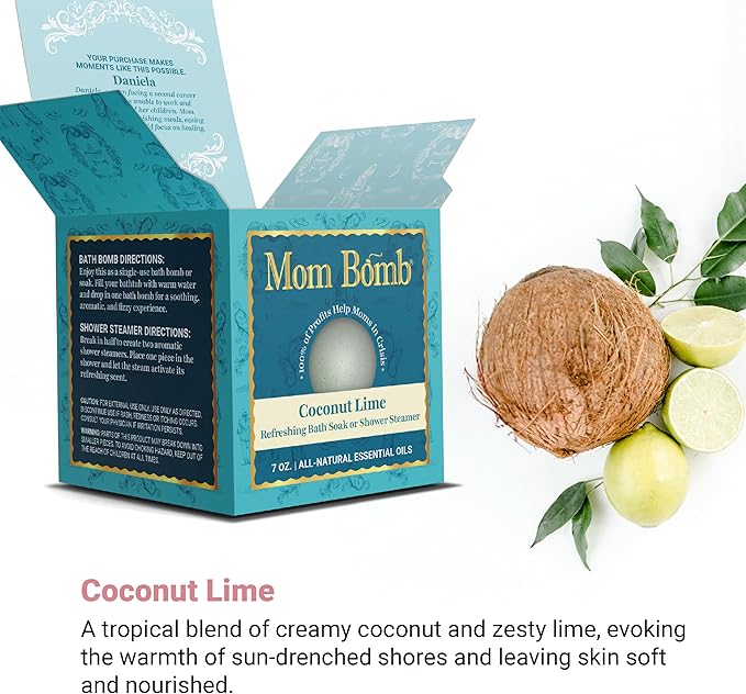 Mom Bomb Coconut Lime Bath Bomb, 7 OZ