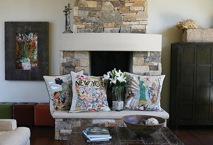 Catstudio Empire State Embroidered Decorative Throw Pillow