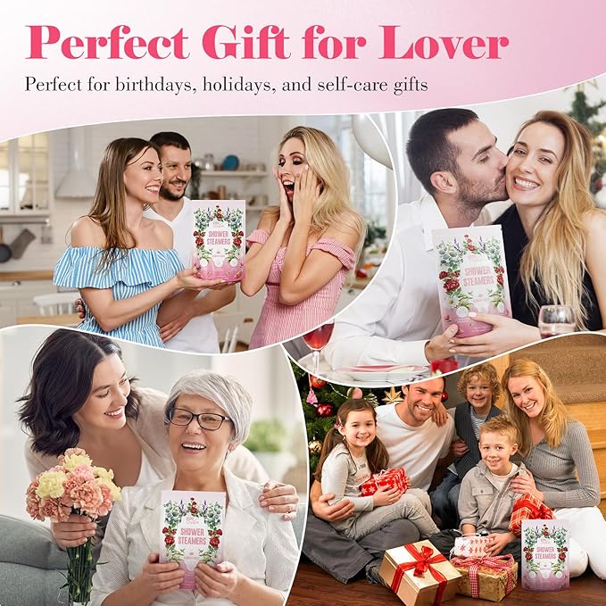 W&E Choice Shower Steamers Aromatherapy 18 Pcs- Shower Bombs with Natural Essential Oils for Daily Relaxation & Stress Relief, Gift for Women & Men, Mom, Teen