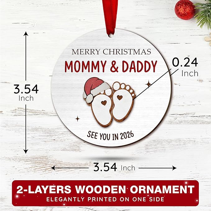 Pregnancy Gifts for Expecting Mom Dad - Pregnancy Announcement for Husband Wife, Gender Reveal gift, Baby Announcement Gifts - mom to Be, Pregnant gift, New Mommy Daddy, New Parents Ornament