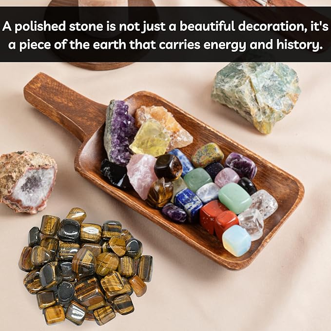 Amazing Gemstone Tiger Eye Crystals and Healing Stones Tumbled - 1000+ Carats Tiger Eye Stone, Natural Healing Stones for Energy Balance, Stress Relief - Polished Gems Rocks