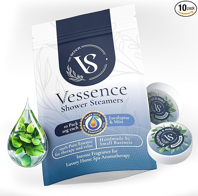 Shower Steamers Aromatherapy, 10Pack - 20g Each, Eucalyptus for Shower Steamer, Shower Bombs Aromatherapy, Self Care Gifts, Mothers Day Gift, Shower Steamers for Women and Men Sinus Relief