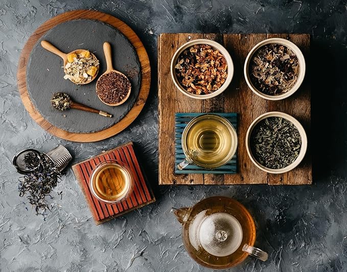 Octavius Assorted 5 Loose Leaf Tea Samplers | Indian Masala Chai |Cardamom Chai |Cinnamon Chai|Kashmiri Kahwa|Tulsi Green Tea|Perfect For Chai Lovers & Green Tea Lovers|25 cups (5 packs of 10gm each)